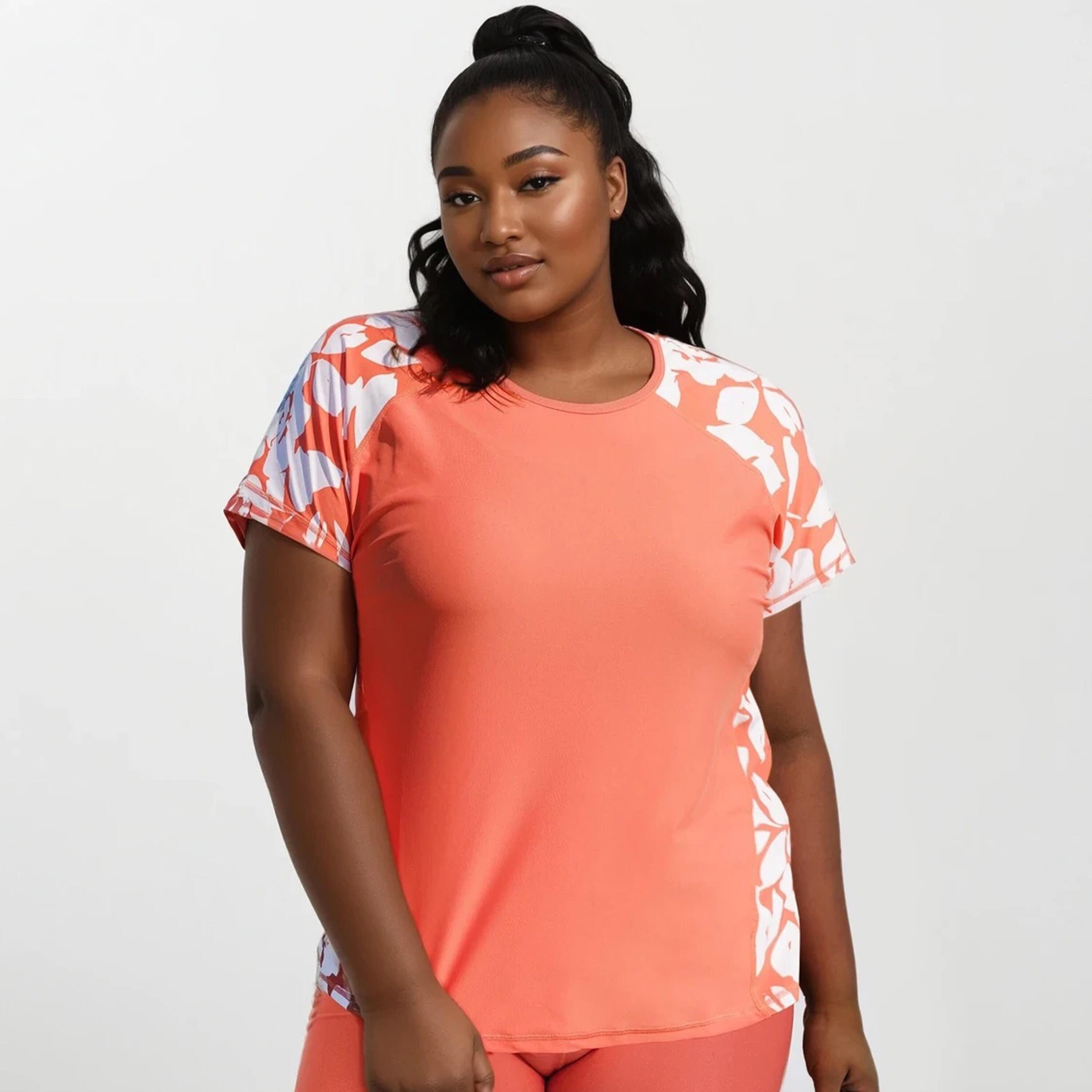 Women's Loose Fit Short Sleeve UPF 50+ Adele Swim Top - Orange