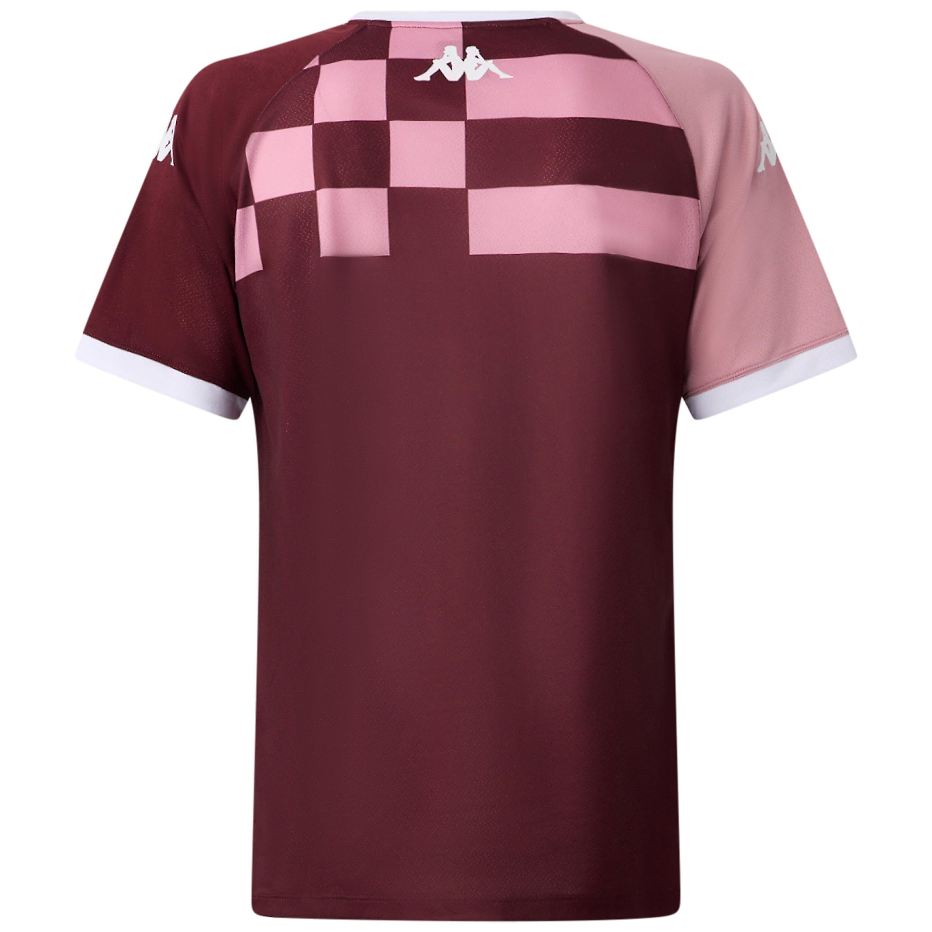 Maillot d'entrainement Enfant UBB Kappa Mokibapre Pro Bordeaux et rose 4/4