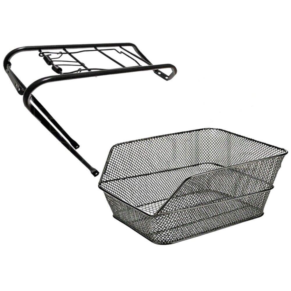 Cestino Posteriore Rettangolare+ Portapacchi-Bici Olanda-Nero