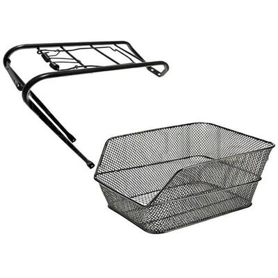 Cestino Posteriore Rettangolare+ Portapacchi-Bici Olanda-Nero