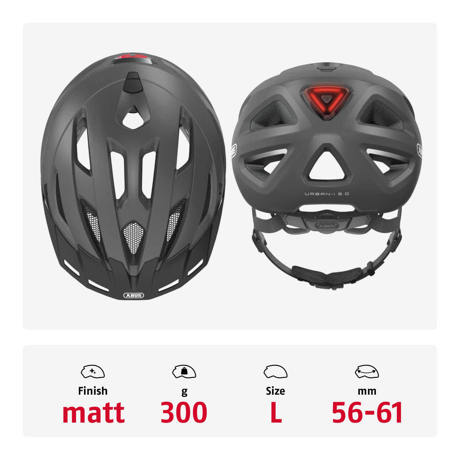 Casco de bicicleta Urban-I 3.0 Titan L 56-61 cm 3/7