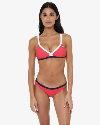 Bas de maillot de bain femme framboise en matière synthétique pour la natation