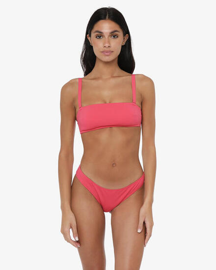 Bas de maillot de bain femme framboise en matière synthétique pour la natation