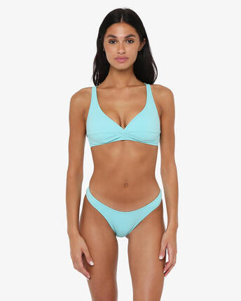 Bas de maillot de bain femme vert aqua en matière synthétique pour la natation