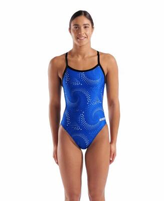 Arena badpak challenge back fireflow zwart/blauw