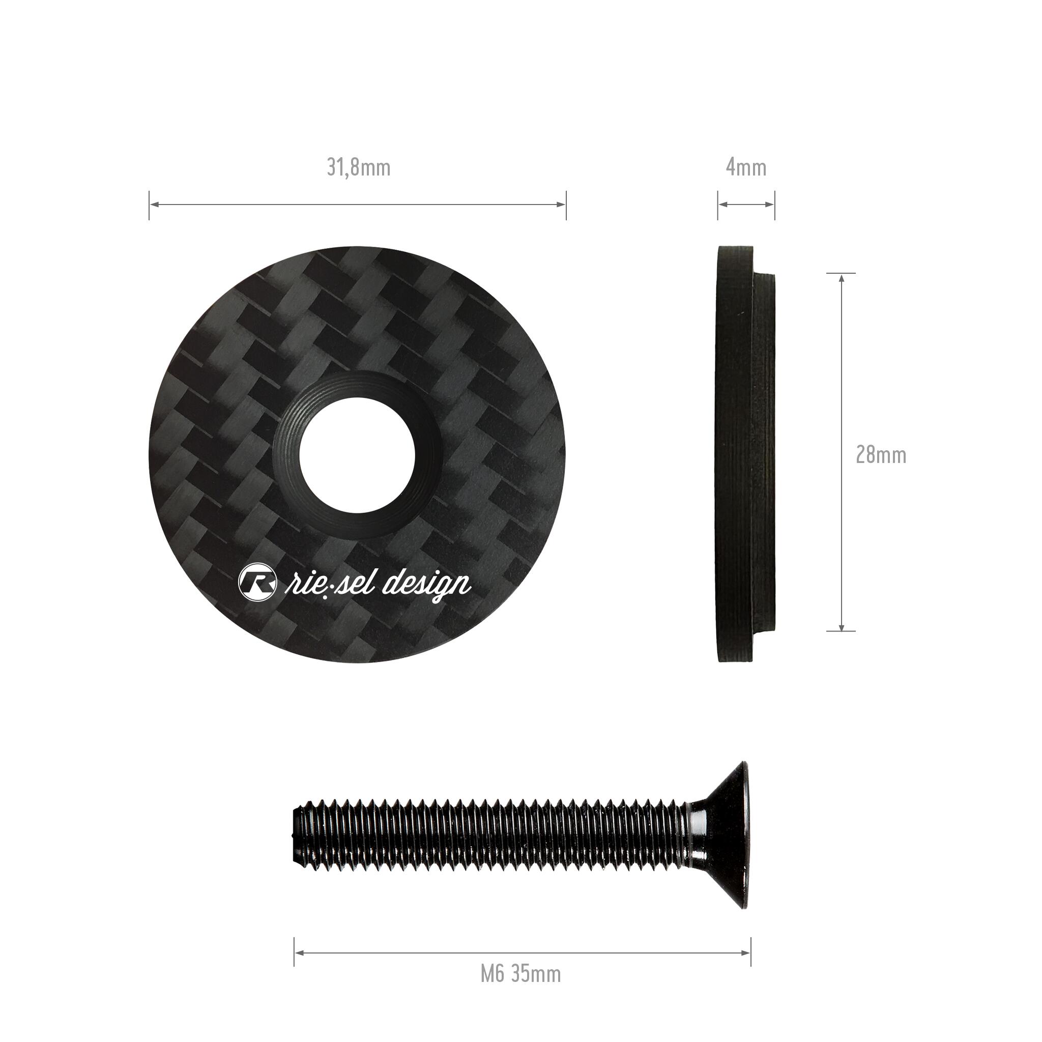 Carbon stemcap 1 1/8" Vorbaukappe mit Motiv inkl. Schraube MTB Fahrrad Ahead 5/6