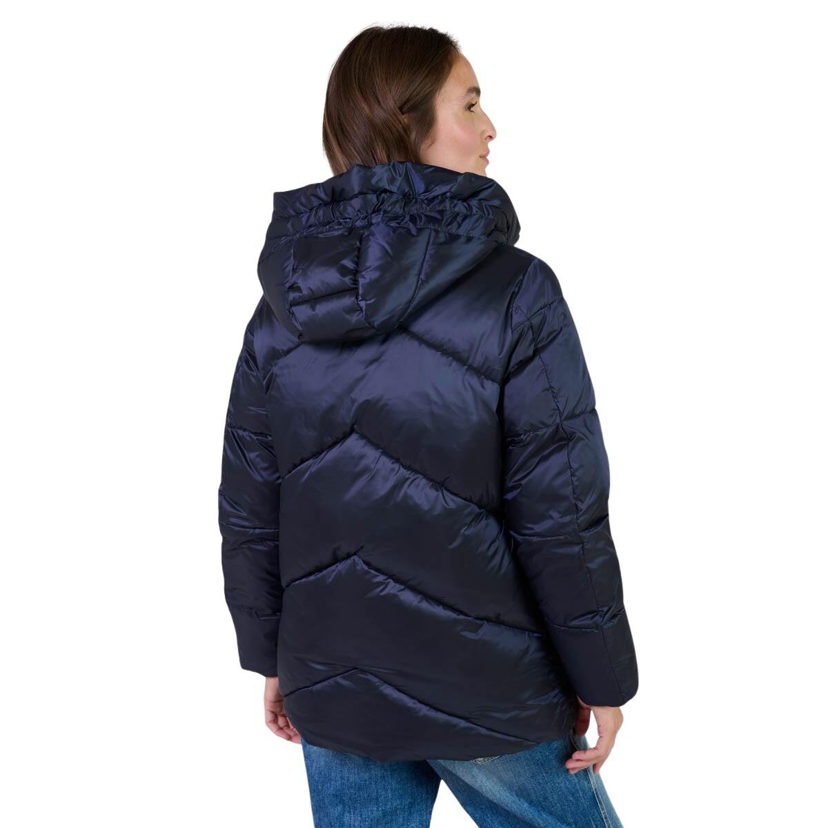 Pioneer Camp Donsjack voor dames, licht, opvouwbare isolatie, overgangsjas, gewatteerde jas met capuchon en ritssluiting, zakken, winterjas voor wandelen, reizen, zwart, S