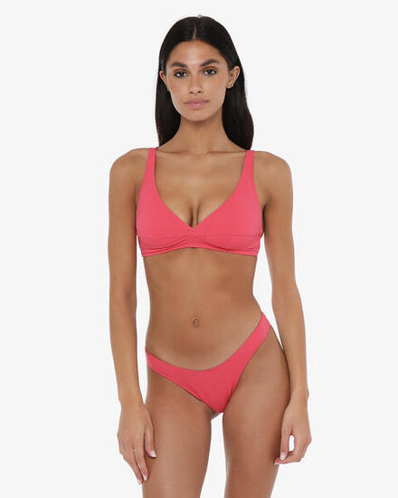 Bas de maillot de bain femme framboise en matière synthétique pour la natation