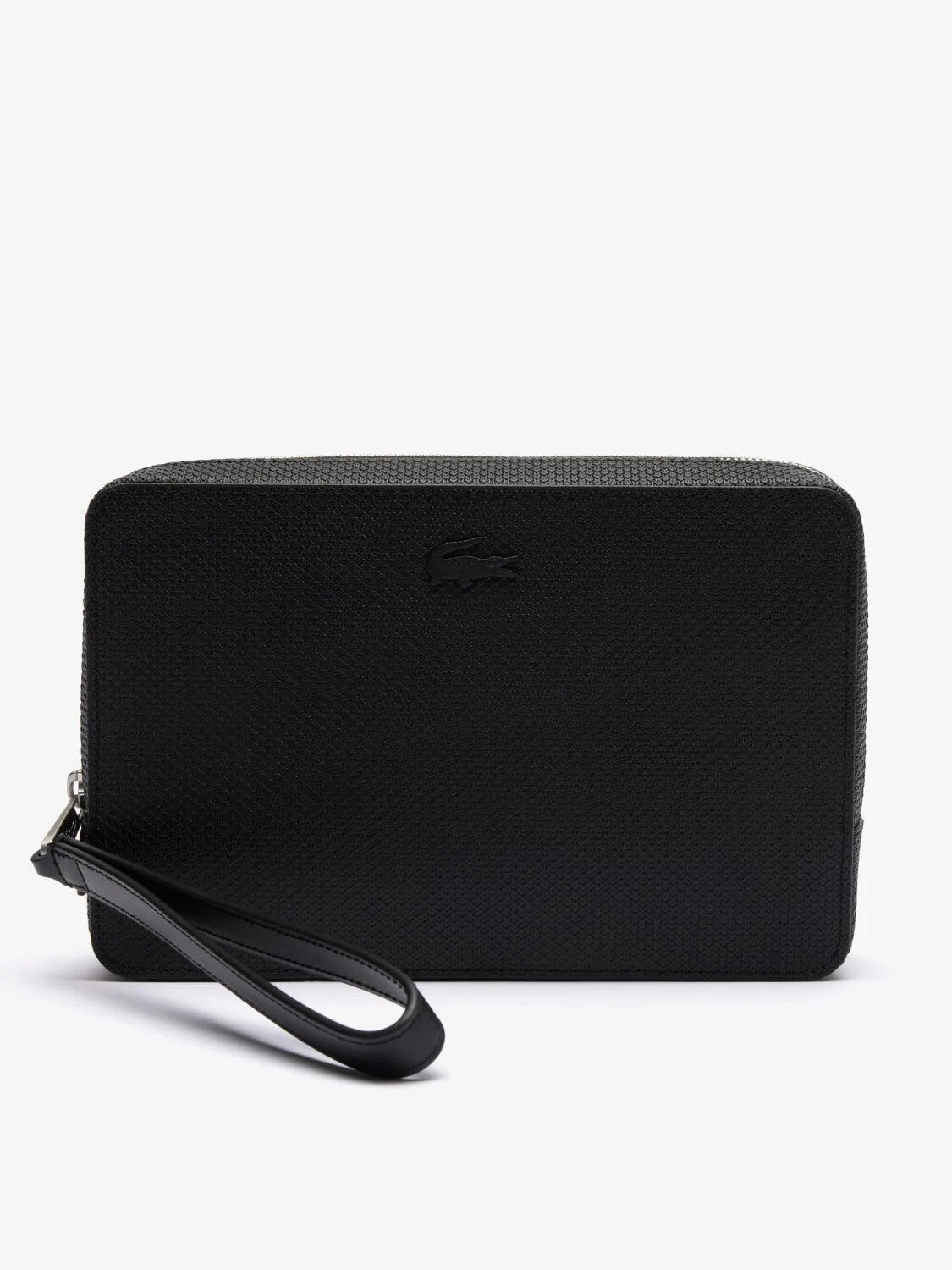 Lacoste Zipper Pouch met Textured Leer 1/7