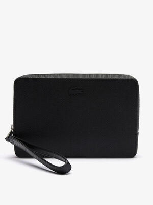 Pochette Lacoste in pelle testurizzata