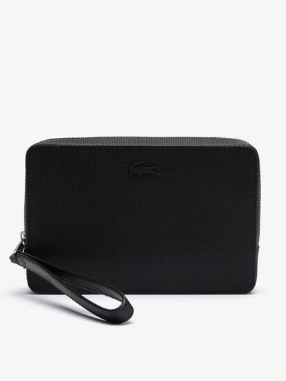 Pochette Lacoste in pelle testurizzata