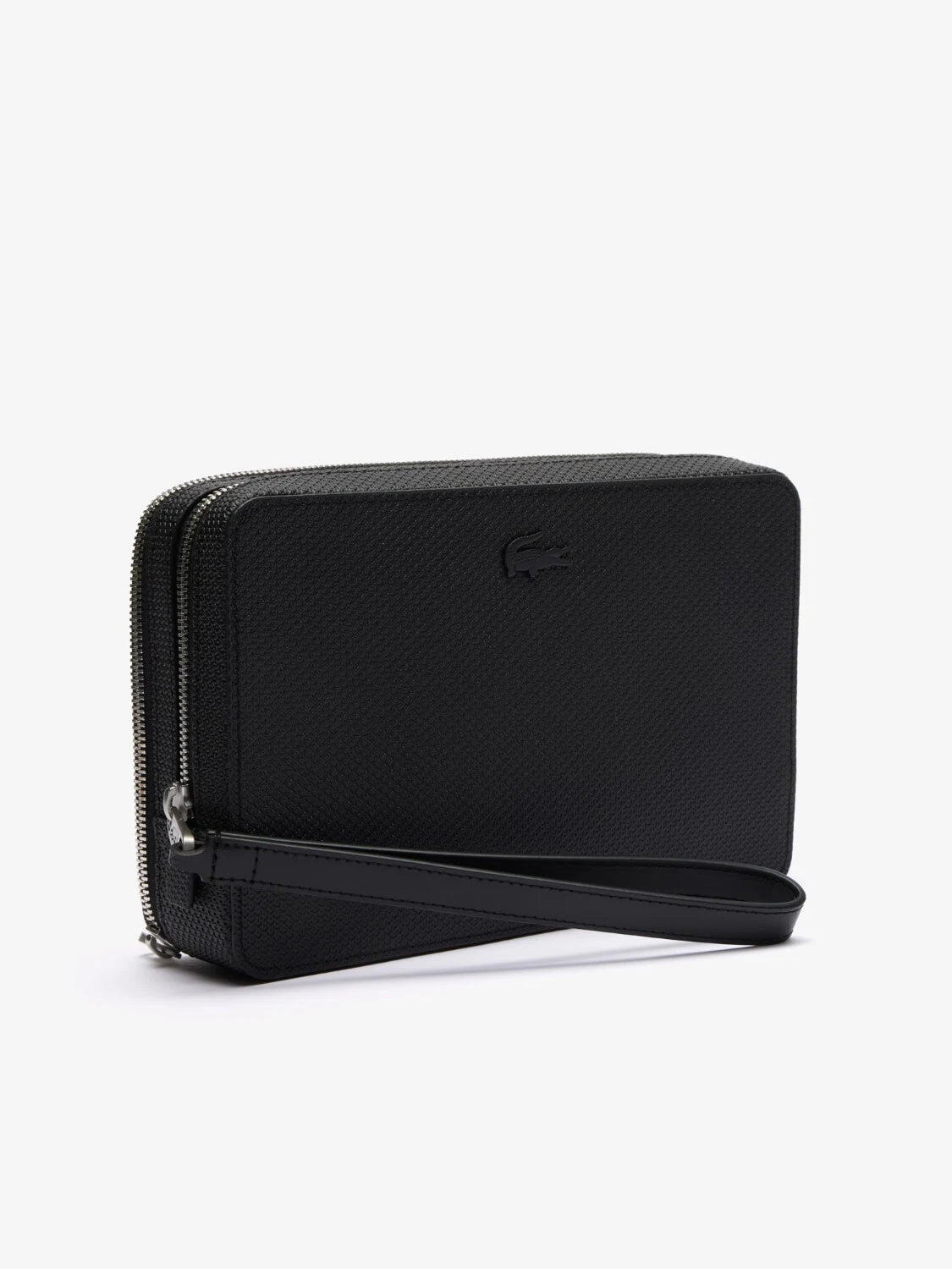 Lacoste Zipper Pouch met Textured Leer 3/7