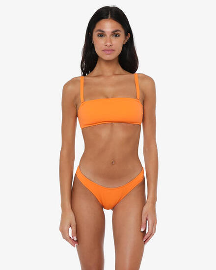 Slip de bain synthétique orange pour femme