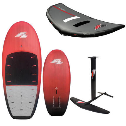 F2 Set Foilboard Glide Strato Team Rot 130L + Alu Foil 1700 + Wing 4qm