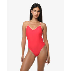 Maillot de bain synthétique framboise pour femme