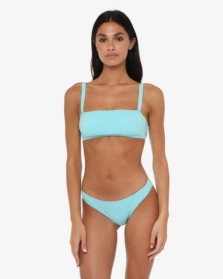 Bas de maillot de bain femme vert aqua en matière synthétique pour la natation