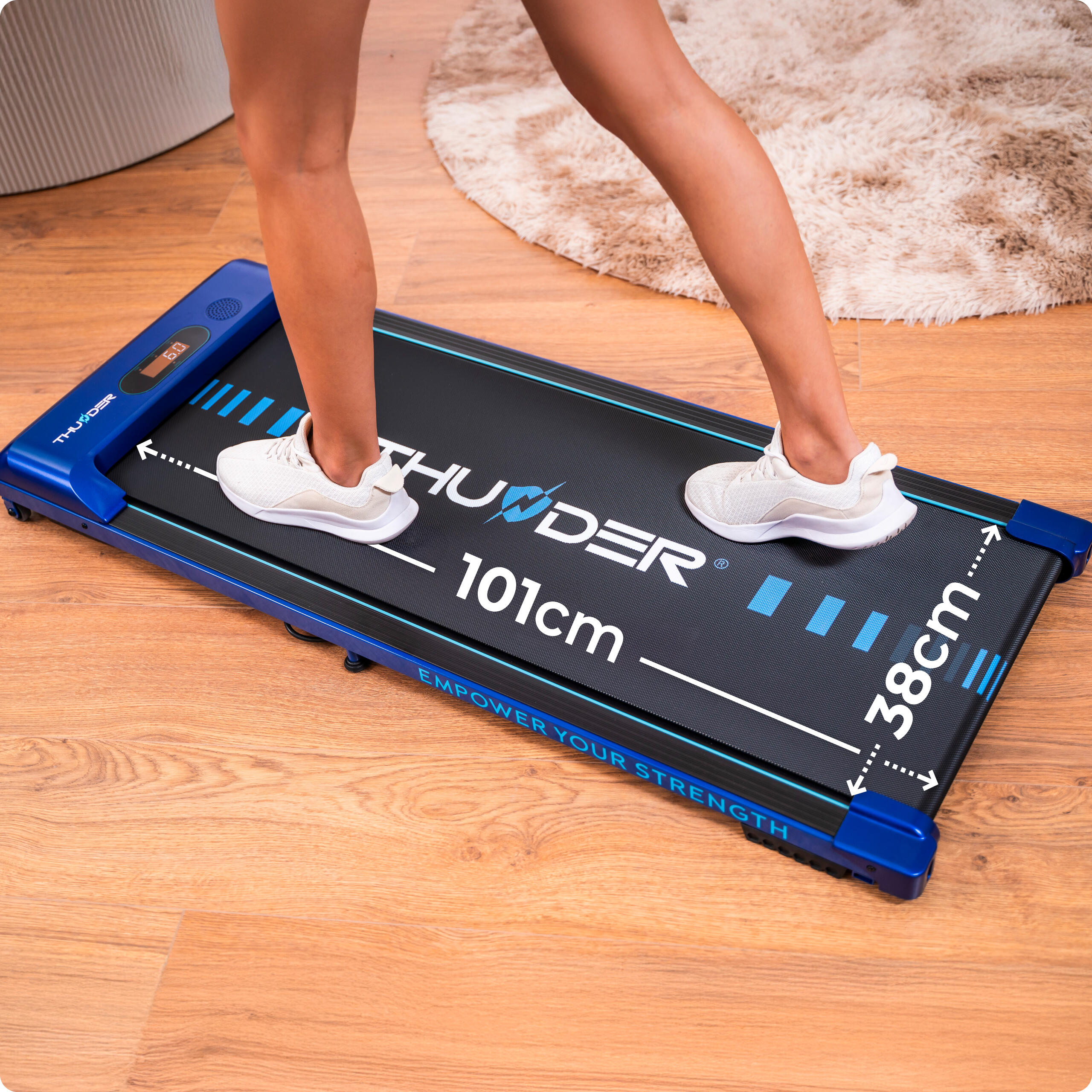 Tapis de course Thunder IDEA-BLUE 101x38cm 6km/h FitShow Bluetooth haut-parleur 3/7