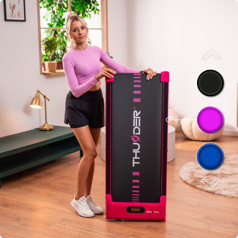 Bandă de alergare Thunder IDEA-PINK 101x38cm 6km/h FitShow LED Bluetooth difuzor