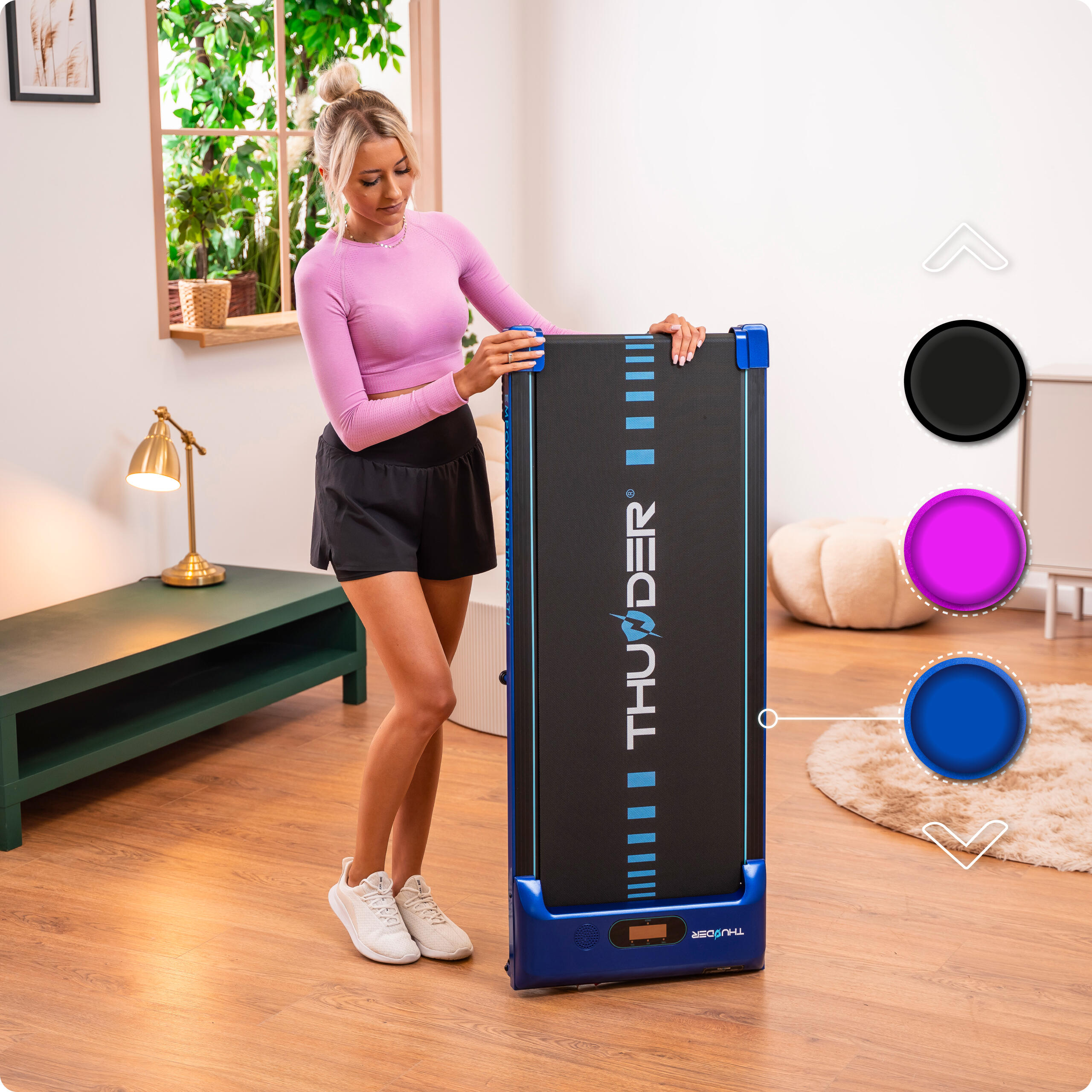 Tapis de course Thunder IDEA-BLUE 101x38cm 6km/h FitShow Bluetooth haut-parleur 4/7