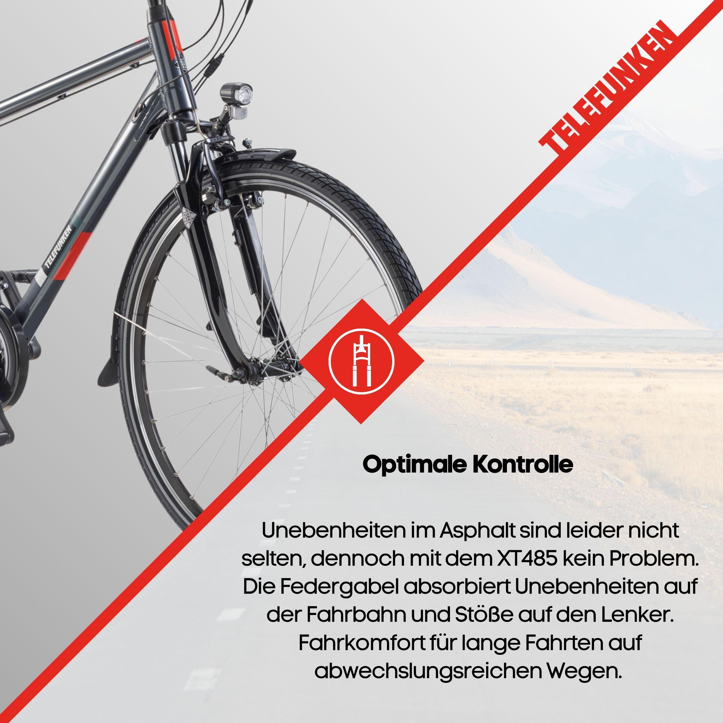 E-Bike XT485 28 Zoll 21-Gang Pedelec Trekking Touren Elektrofahrrad Herren grau 7/7