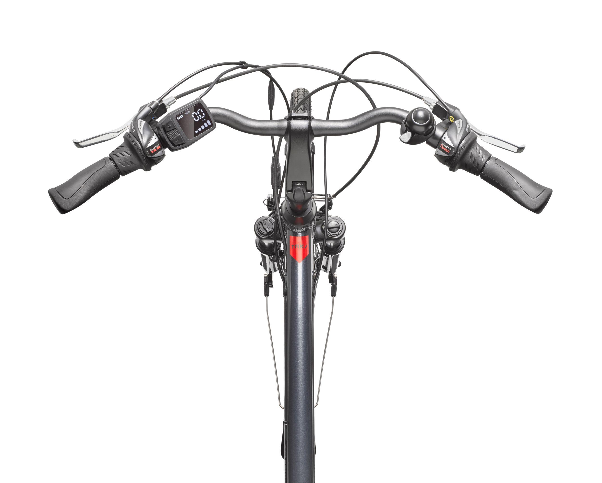 E-Bike XT485 28 Zoll 21-Gang Pedelec Trekking Touren Elektrofahrrad Herren grau 4/7