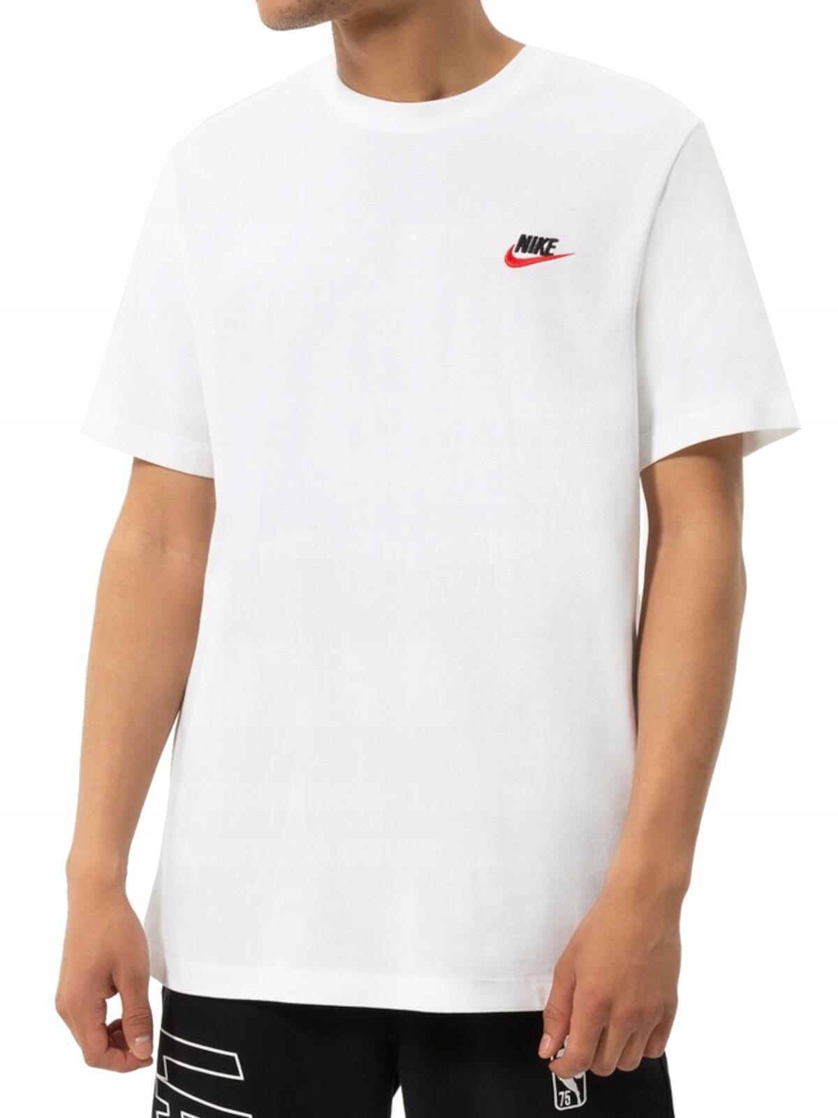 KOSZULKA męska NIKE AR4997-100 bawełniana biała sportowa t-shirt basic S 1/4