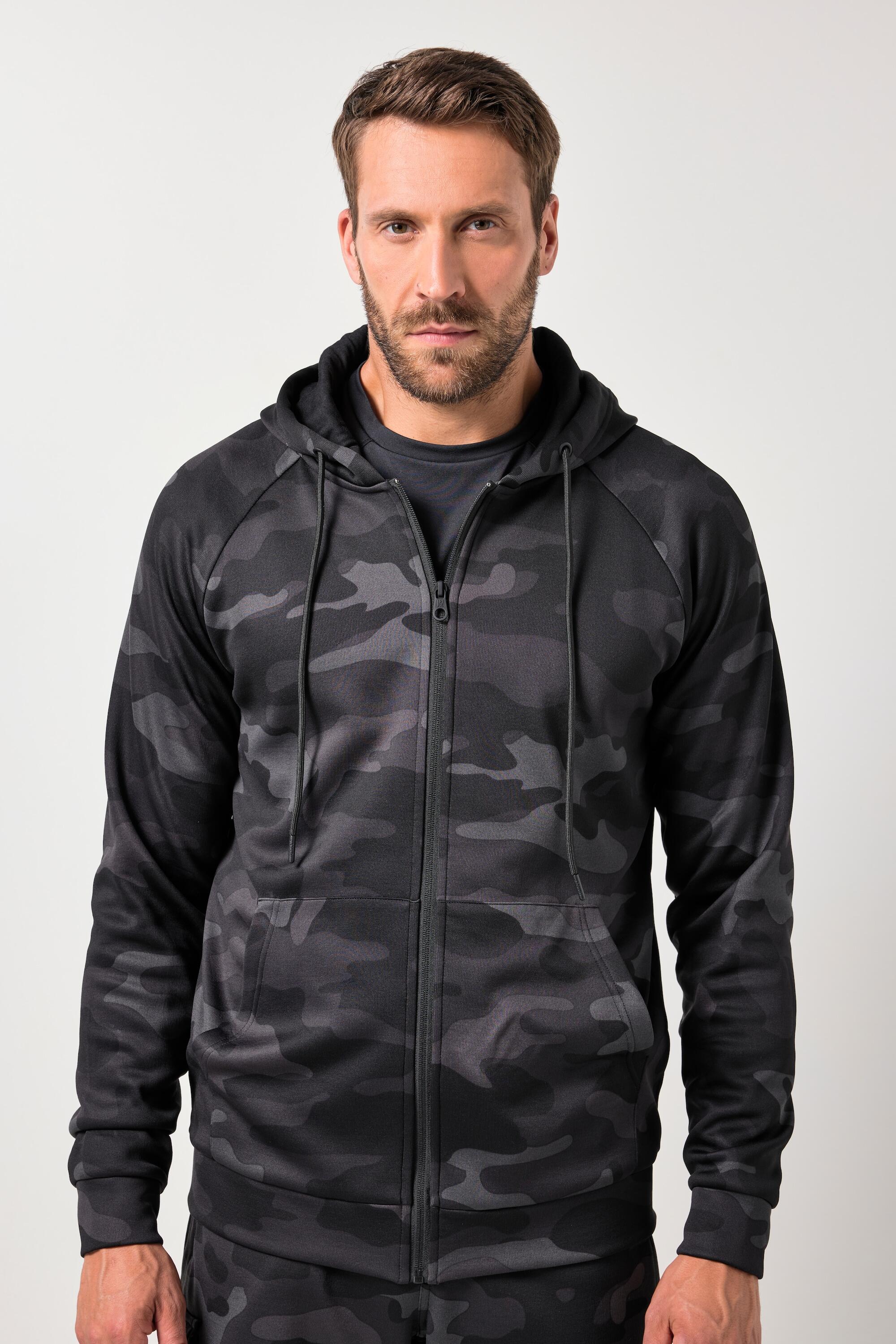 Hommes Veste de survêtement en molleton avec capuche et motif camouflage 2/6