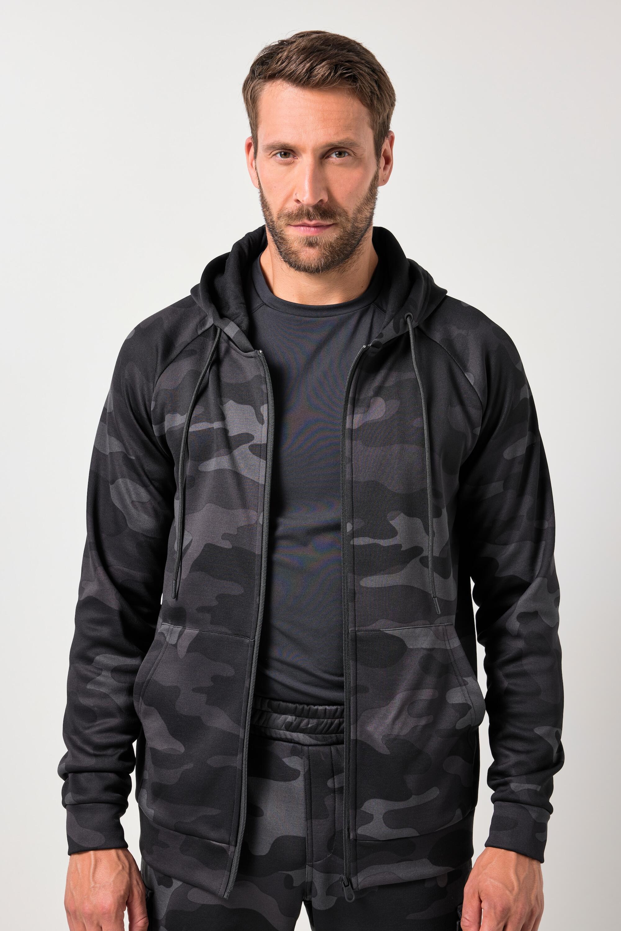 Hommes Veste de survêtement en molleton avec capuche et motif camouflage 1/6