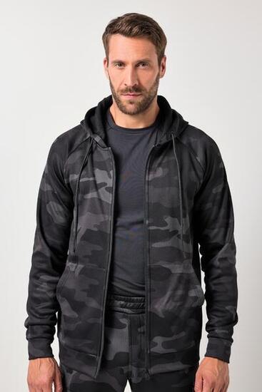 Herren Trainingsjacke Fitness Sweat Camouflage Kapuze bis 7 XL