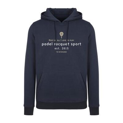 Donkerblauwe unisex padel hoodie