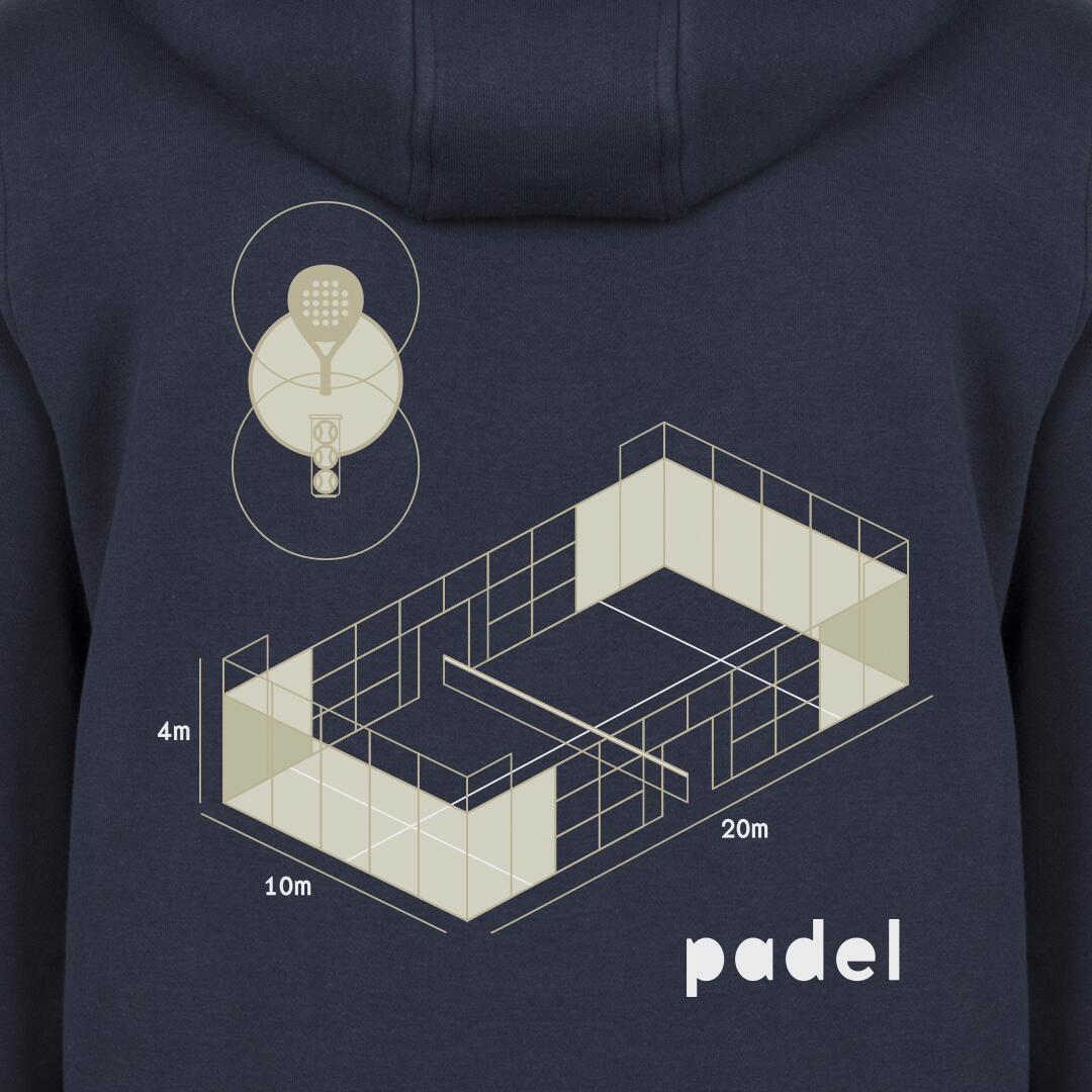 Donkerblauwe unisex padel hoodie 3/3