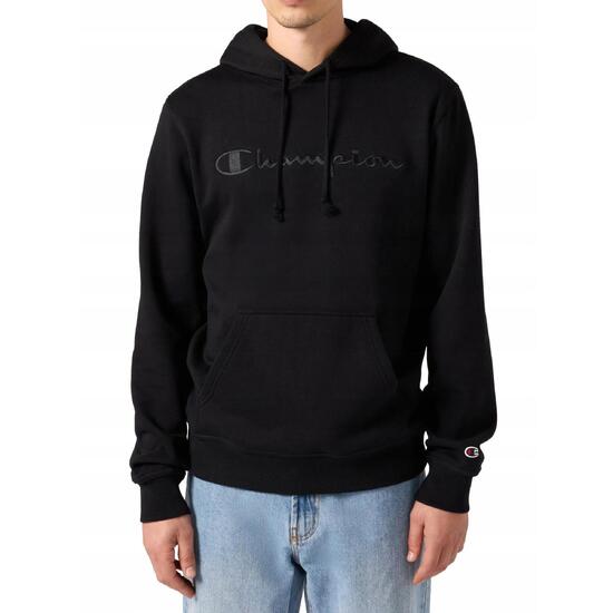 BLUZA męska CHAMPION 220271-KK001 z kapturem bawełniana czarna ciepła M