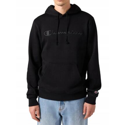 BLUZA męska CHAMPION 220271-KK001 z kapturem bawełniana czarna ciepła M