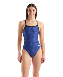 Maillot de bain Arena Challenge Back Snake Skin Bleu
