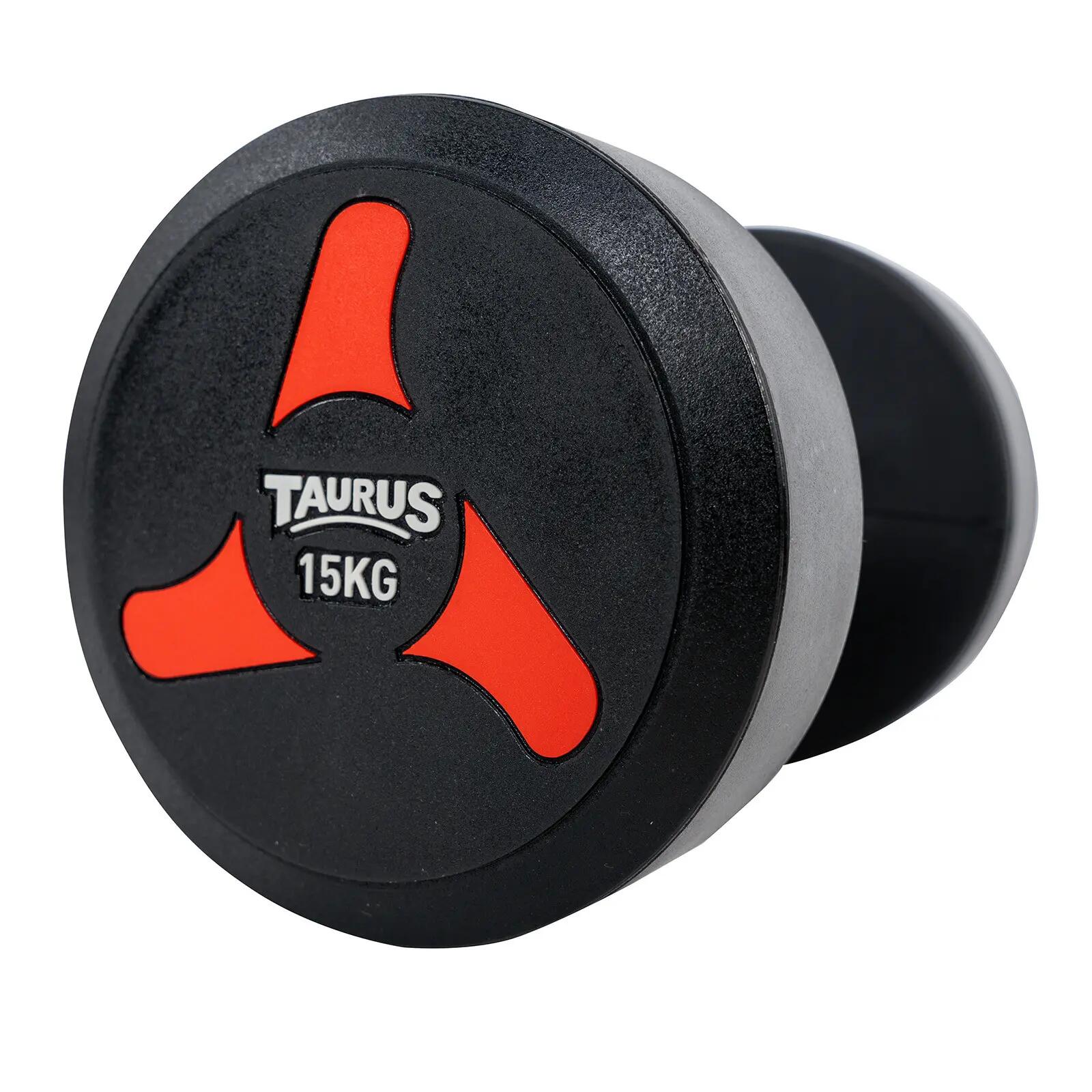 Halter - Krachttraining - Taurus 40 kg - TPU-coating - Zwart 3/4