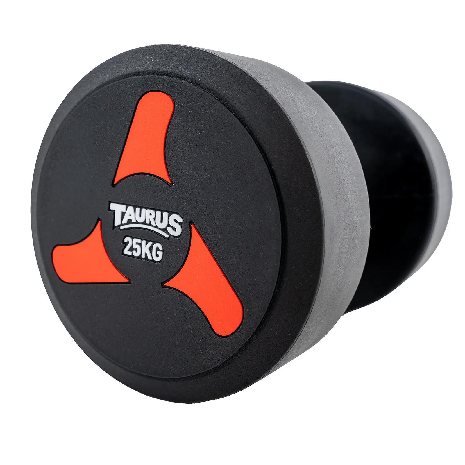 Halter - Krachttraining - Taurus 40 kg - TPU-coating - Zwart 4/4