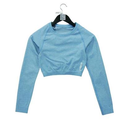 Segunda Vida - Camiseta de yoga azul claro fitness mujer - Excelente