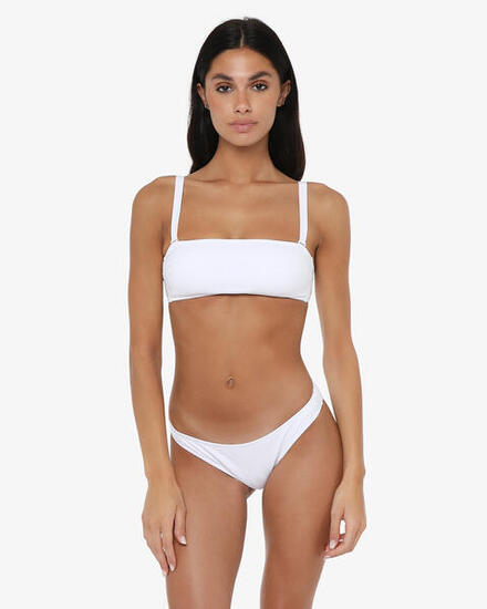Bas de maillot de bain femme blanc en matière synthétique pour la natation