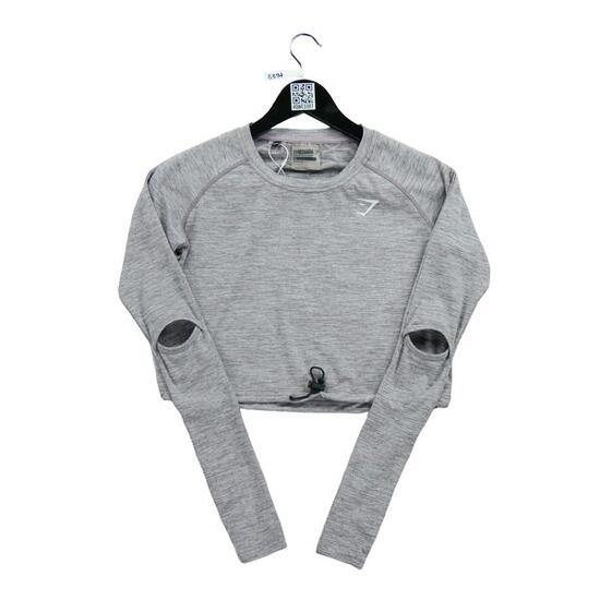 Second life - Damen Drawcord Crop Top Gym T-Shirt - Wie neu