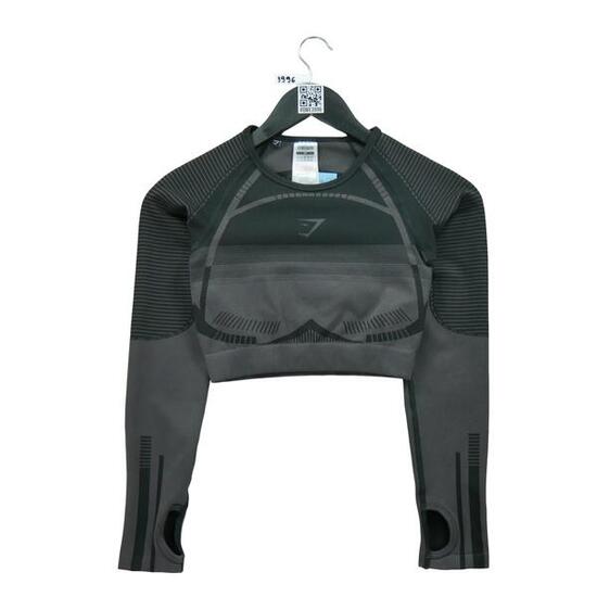 Second life - Damen Geo Fitness Yoga Schwarzes T-Shirt - Wie neu