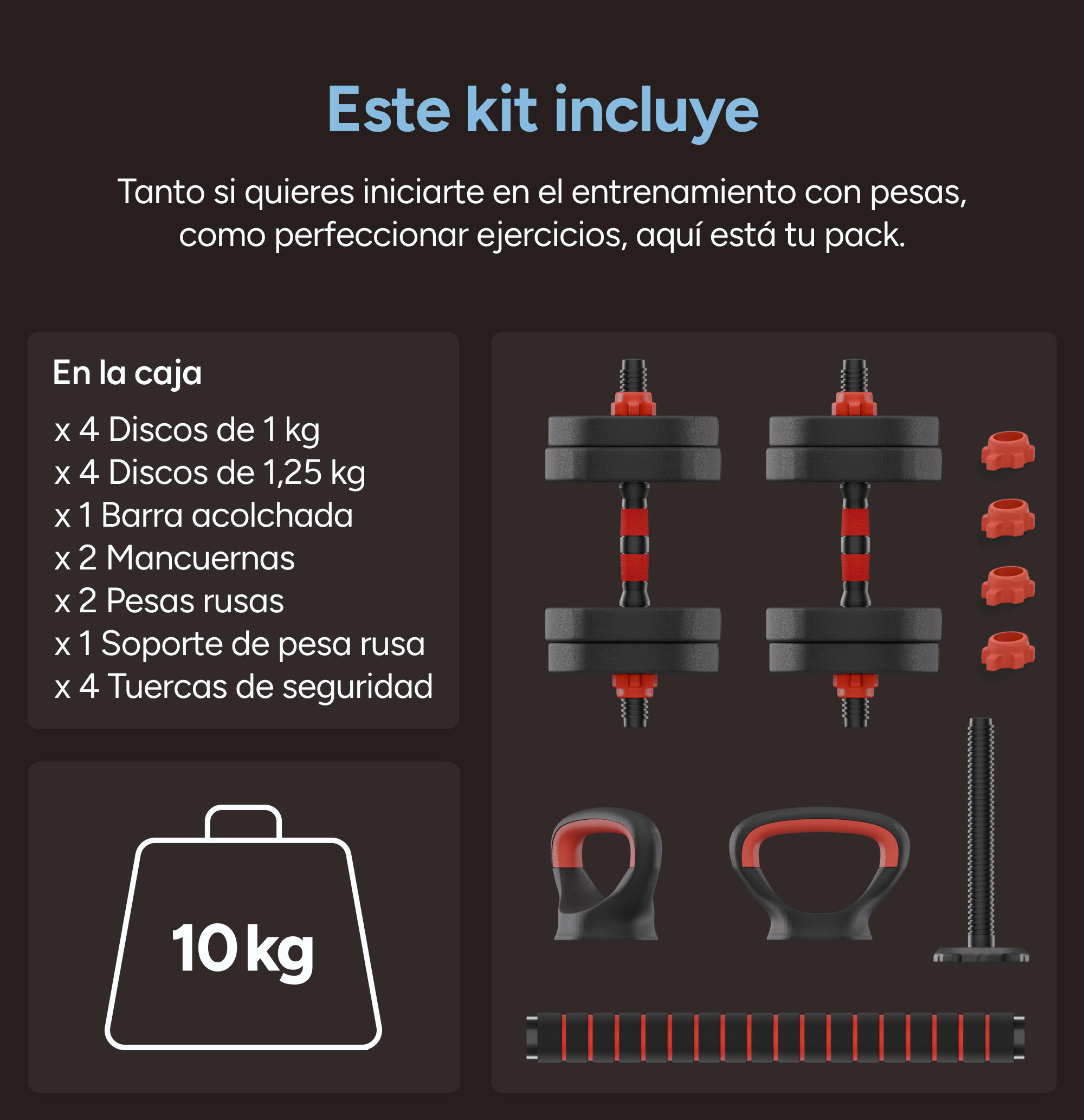 KSIX 10kg Gewichtenset 8/8
