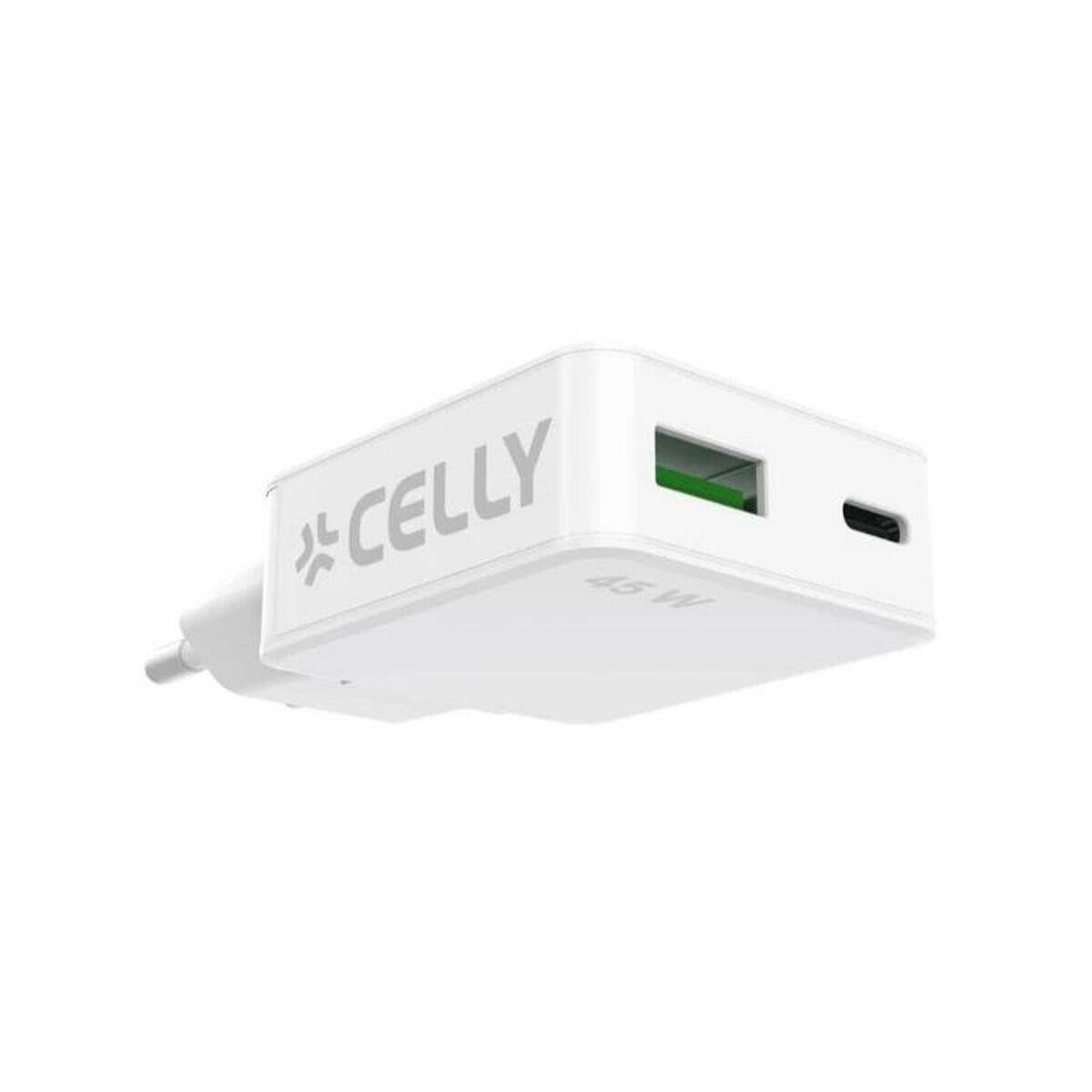 Carregador de Parede CELLY SLIMTC1C1A45WWH Tomada EU 4/5