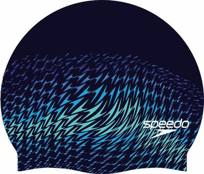 Speedo badmuts slogan navy/blauw