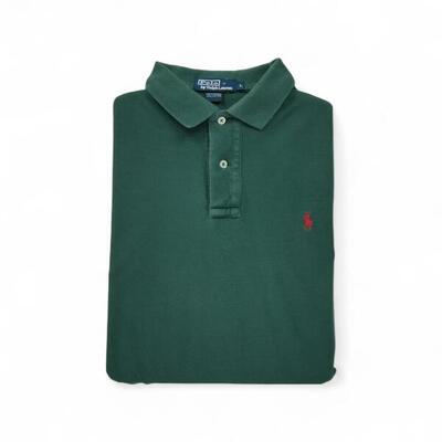 Second life - Langarm Herren Poloshirt Grün - In sehr gutem Zustand