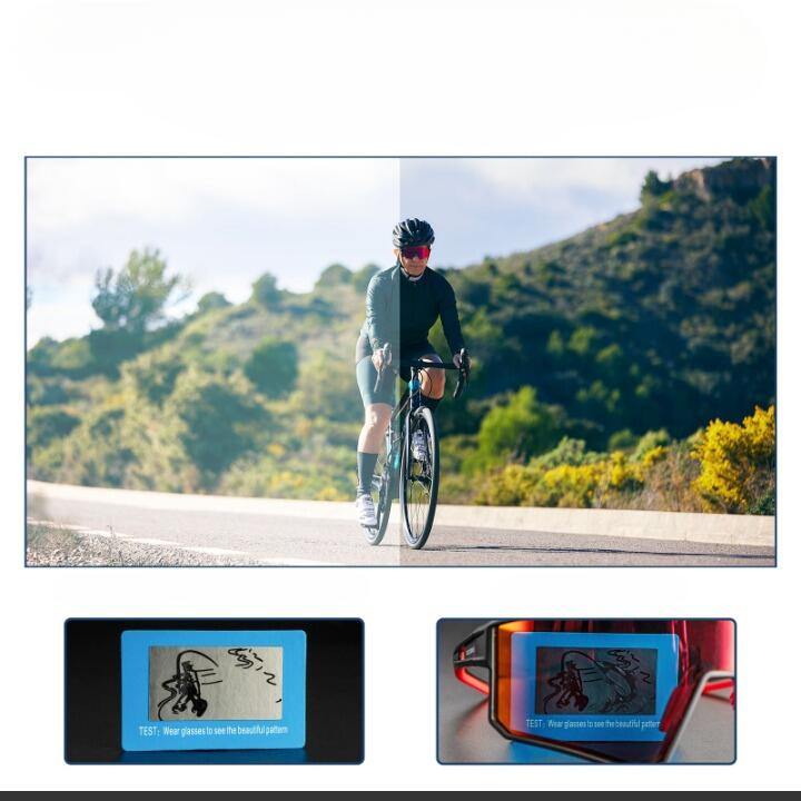 Lunettes de Vélo Polarisées Unisexe Adultes Anti-UV400 Noir 3/6