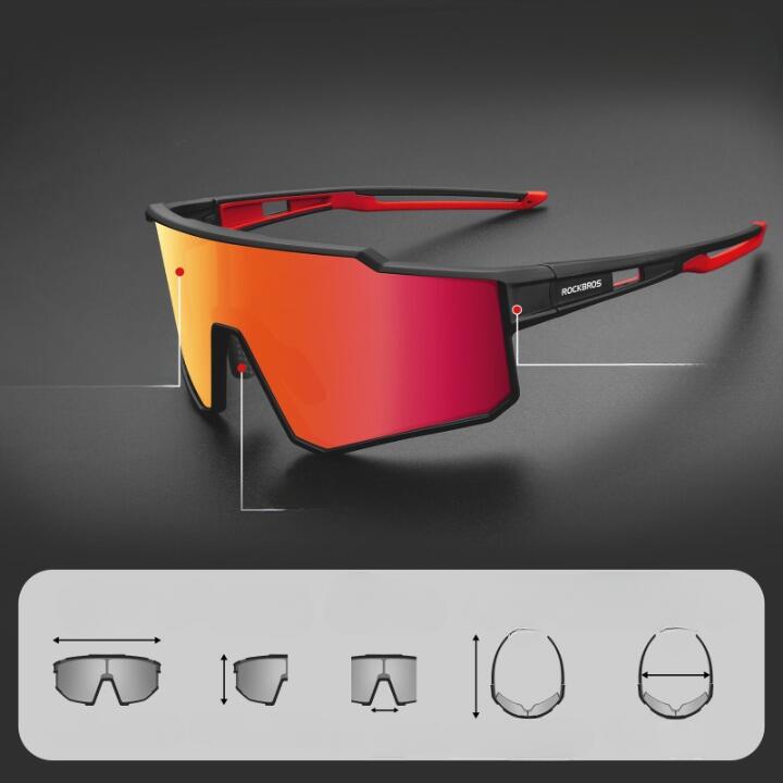 Lunettes de Vélo Polarisées Unisexe Adultes Anti-UV400 Noir 2/6