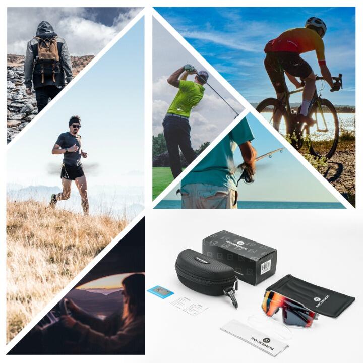 Lunettes de Vélo Polarisées Unisexe Adultes Anti-UV400 Noir 5/6
