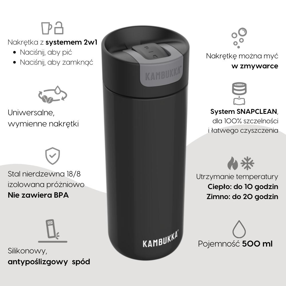 Thermobecher Kambukka Olympus 500ml Edelstahl auslaufsicher Darkness 2/7
