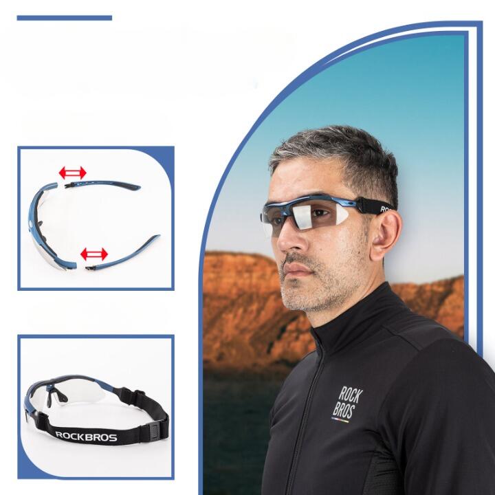 Lunettes de Vélo Polarisées Ultra-légère Branches Amovibles Bleu 3/7