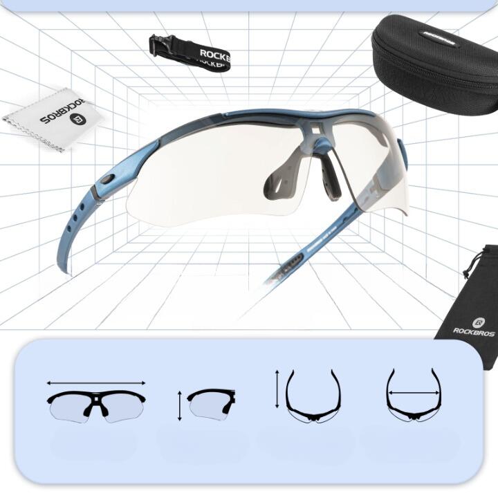 Lunettes de Vélo Polarisées Ultra-légère Branches Amovibles Bleu 5/7